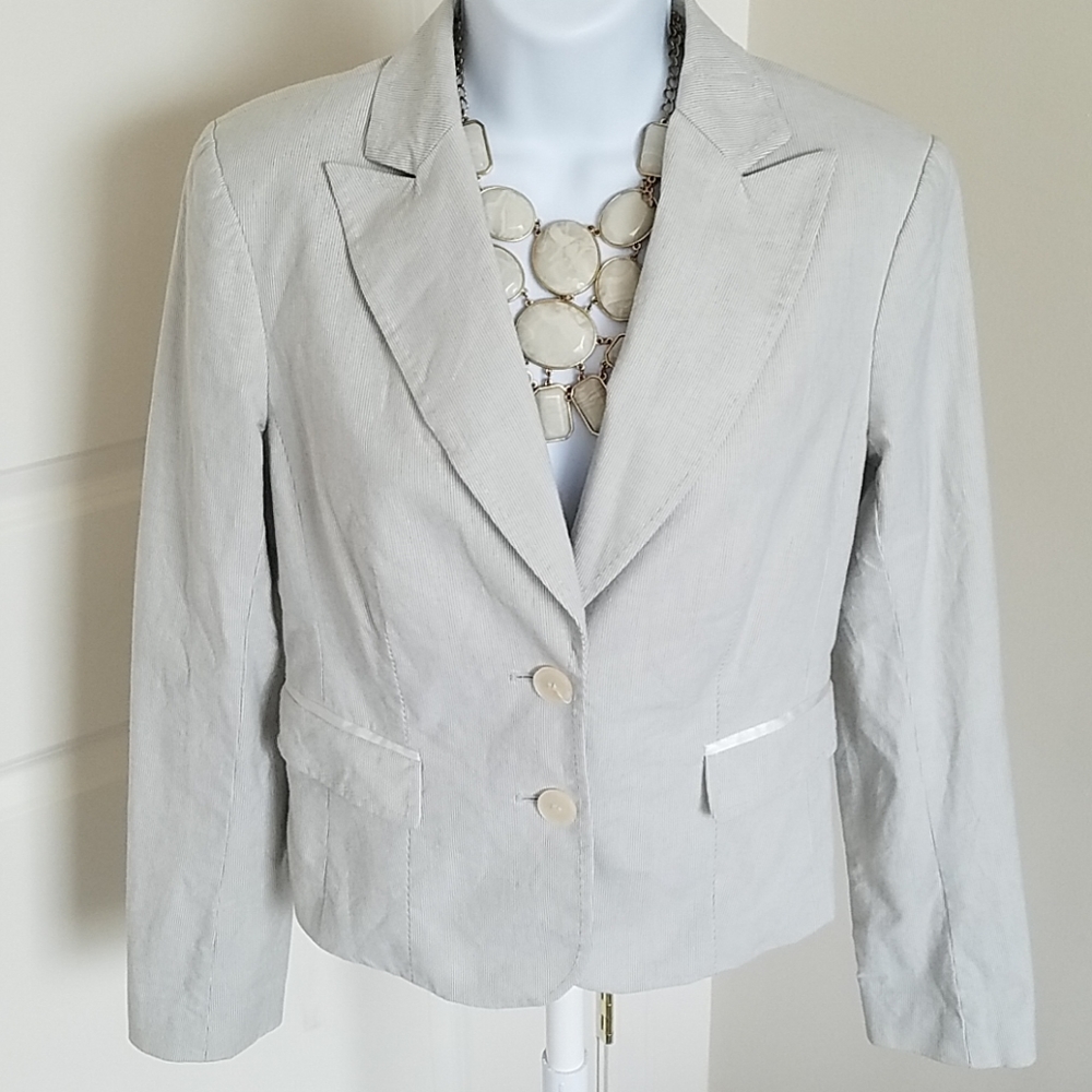 The Limited Academia Career Pinstriped Cream Blazer Size 4